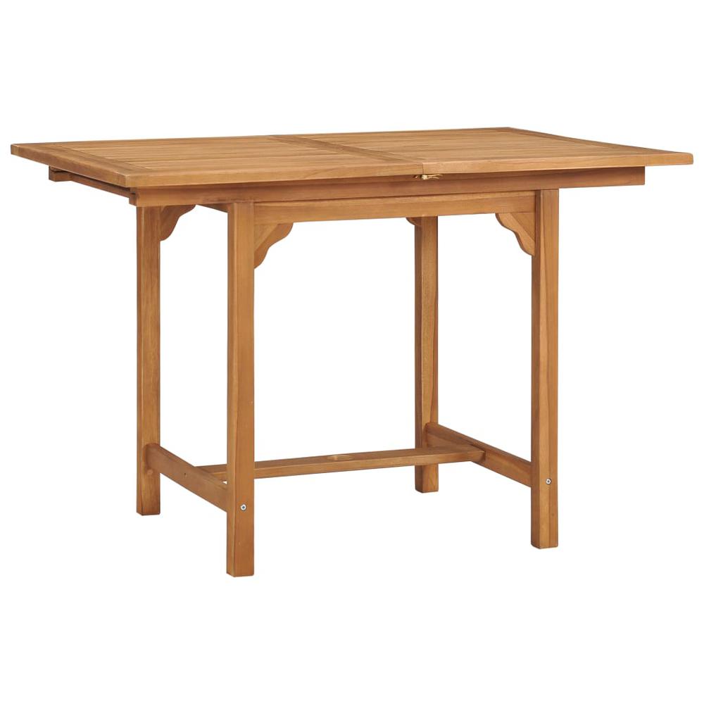 vidaXL Extending Garden Table (43.3"-63")x31.5"x29.5" Solid Teak Wood, 47420. Picture 4