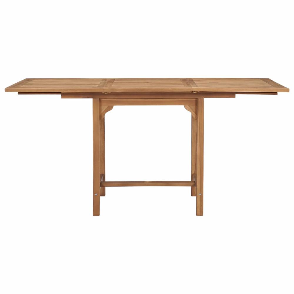 vidaXL Extending Garden Table (43.3"-63")x31.5"x29.5" Solid Teak Wood, 47420. Picture 6