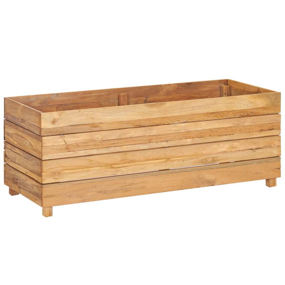 vidaXL Raised Bed 39.4"x15.7"x15" Recycled Teak and Steel 7422. Picture 11