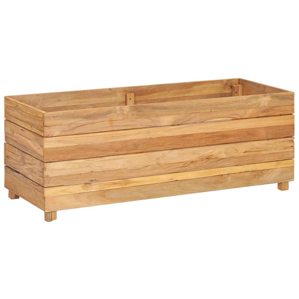 vidaXL Raised Bed 39.4"x15.7"x15" Recycled Teak and Steel 7422. Picture 12