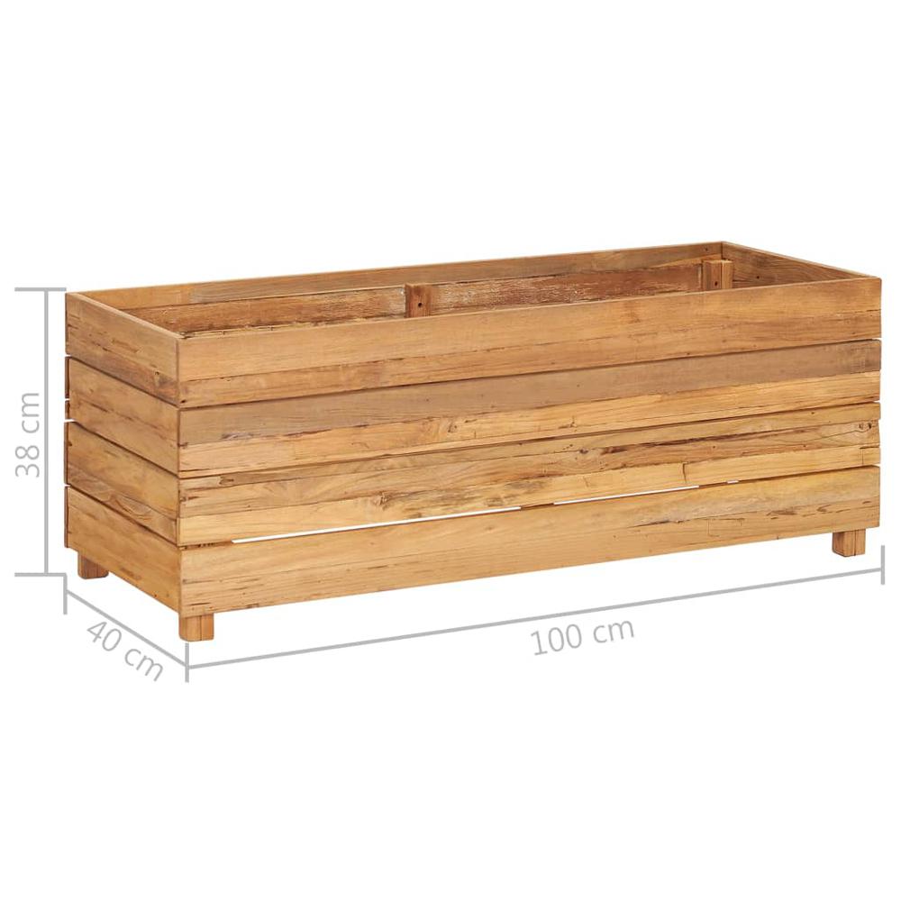 vidaXL Raised Bed 39.4"x15.7"x15" Recycled Teak and Steel 7422. Picture 9