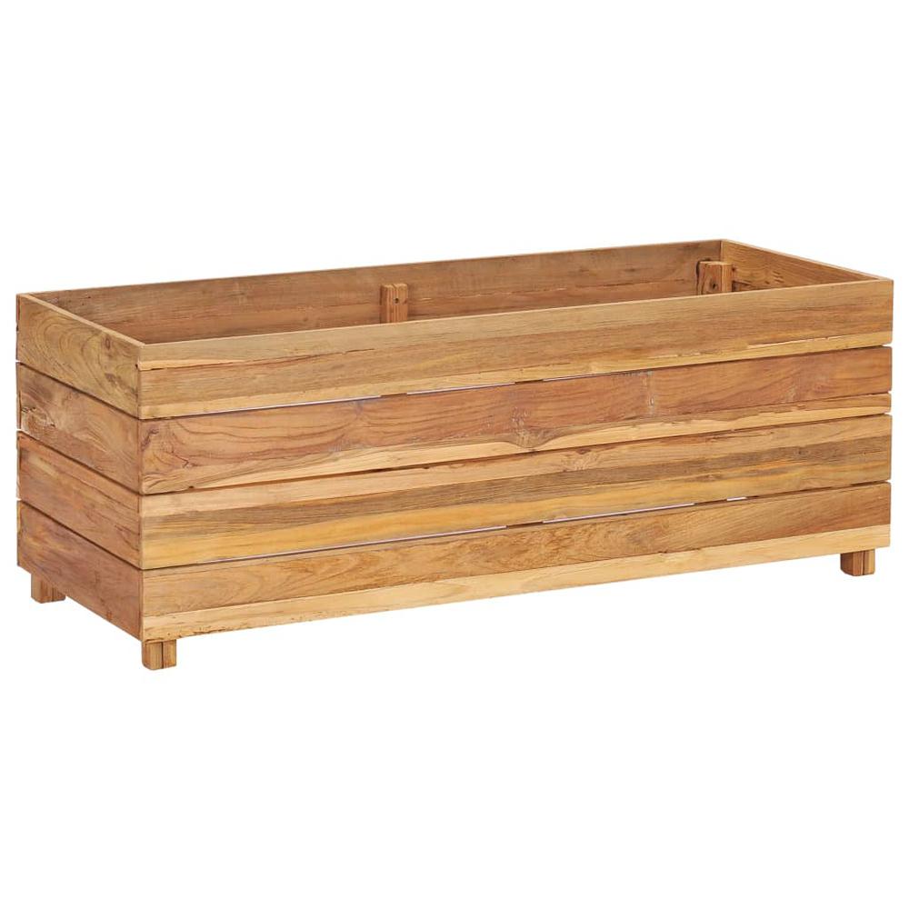 vidaXL Raised Bed 39.4"x15.7"x15" Recycled Teak and Steel 7422. Picture 10