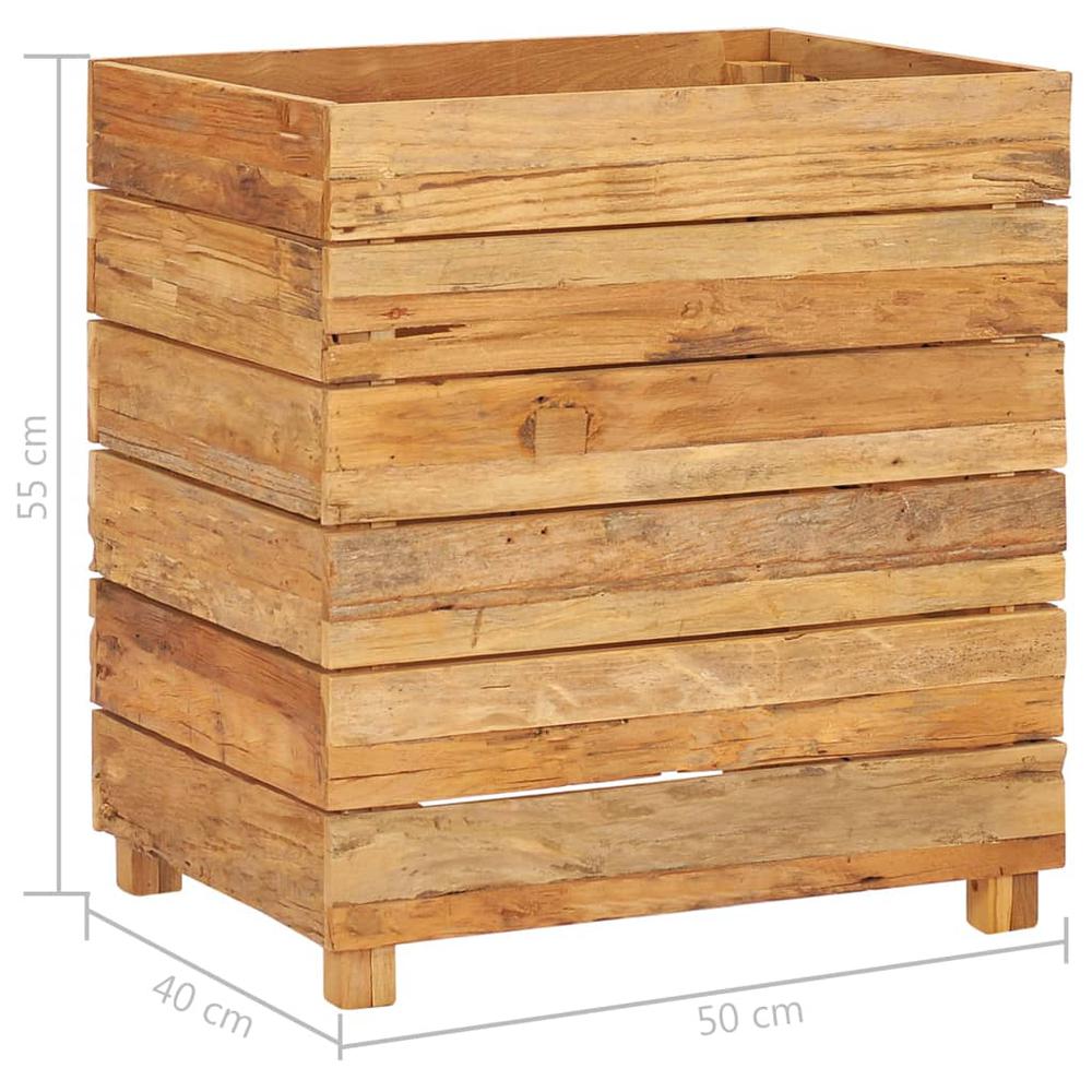 vidaXL Raised Bed 19.7"x15.7"x21.7" Recycled Teak and Steel 7424. Picture 9