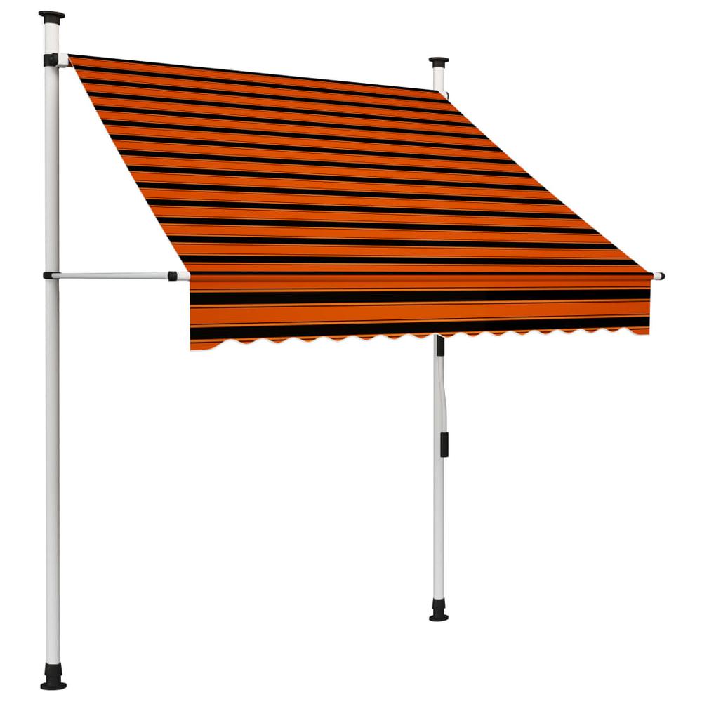 vidaXL Manual Retractable Awning 59.1" Orange and Brown, 145835. The main picture.