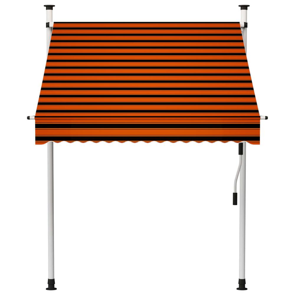 vidaXL Manual Retractable Awning 59.1" Orange and Brown, 145835. Picture 2