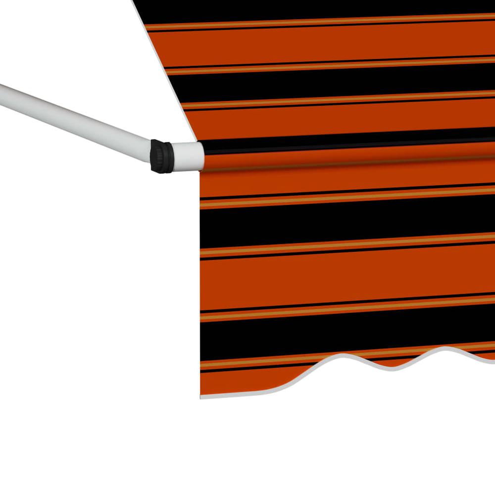 vidaXL Manual Retractable Awning 59.1" Orange and Brown, 145835. Picture 4