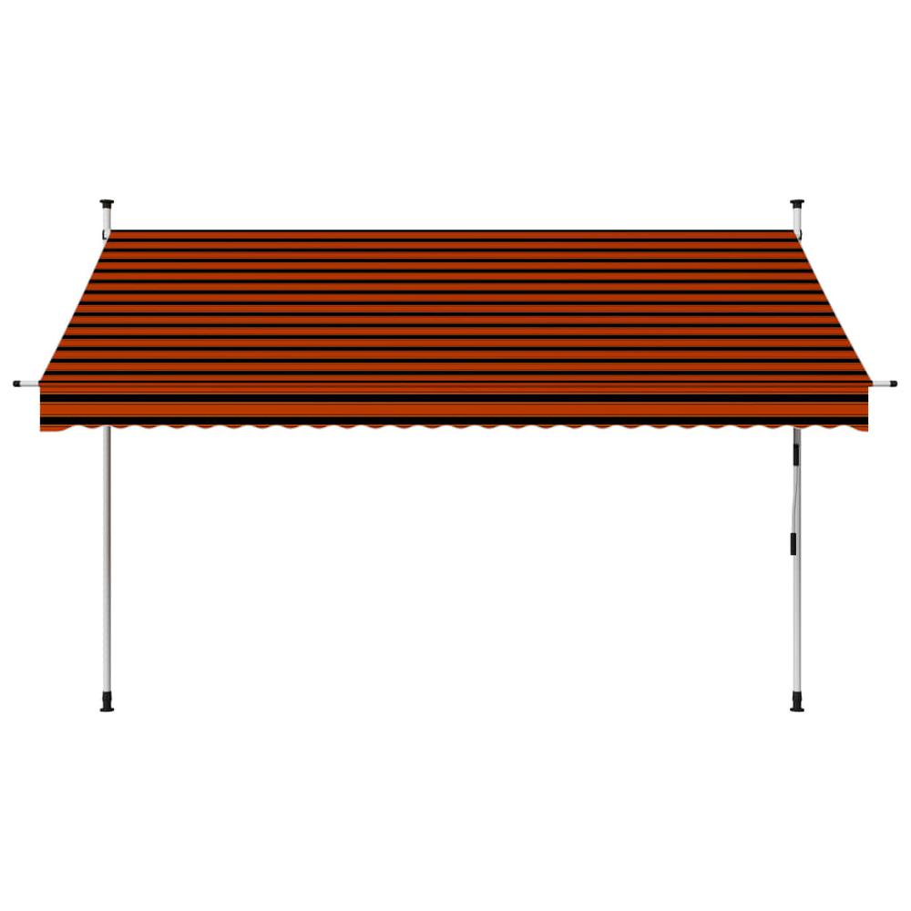 vidaXL Manual Retractable Awning 118.1" Orange and Brown, 145838. Picture 2