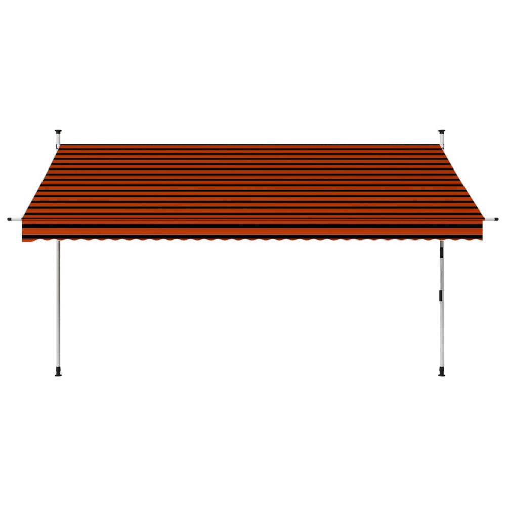 vidaXL Manual Retractable Awning 137.8" Orange and Brown, 145839. Picture 2
