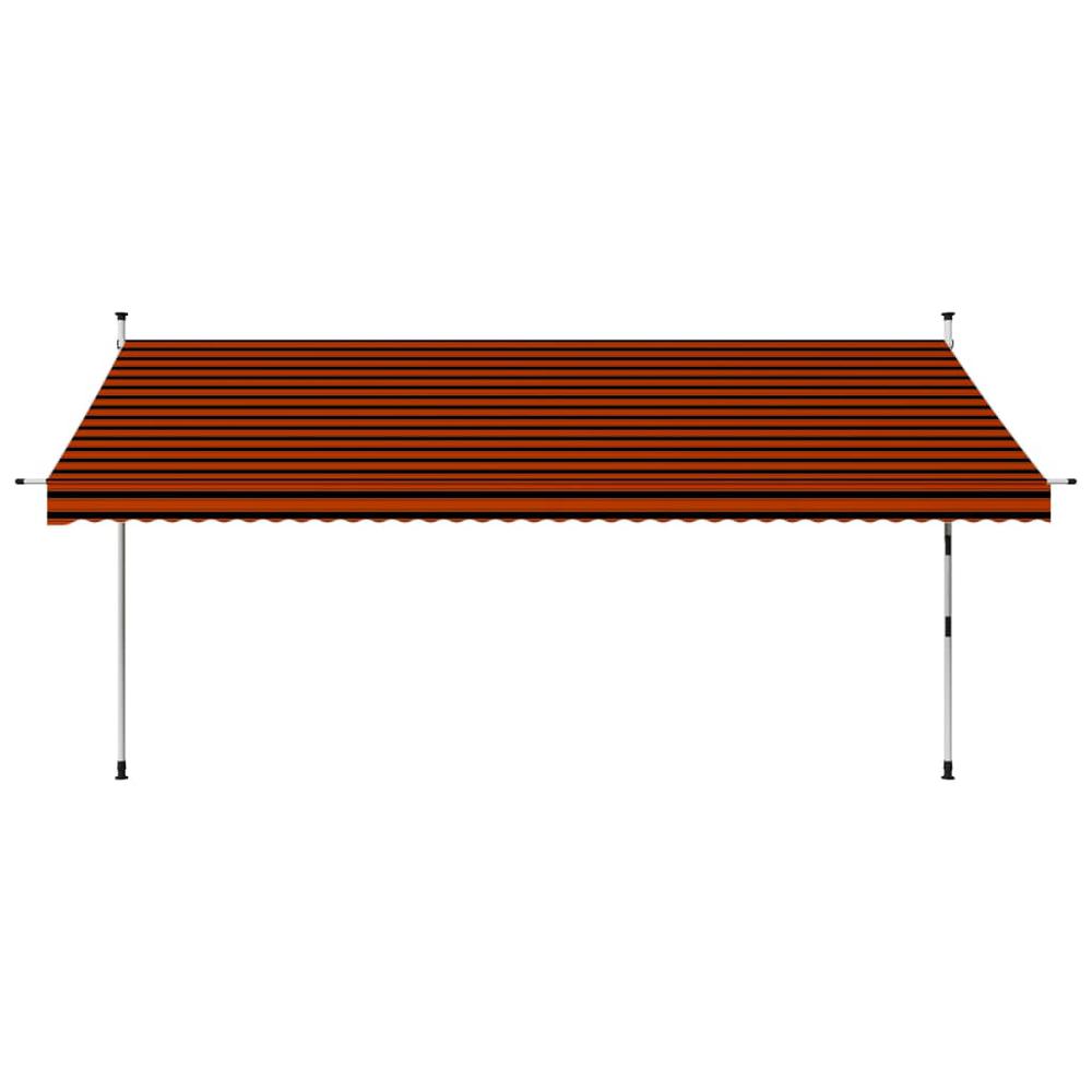vidaXL Manual Retractable Awning 157.5" Orange and Brown, 145840. Picture 2