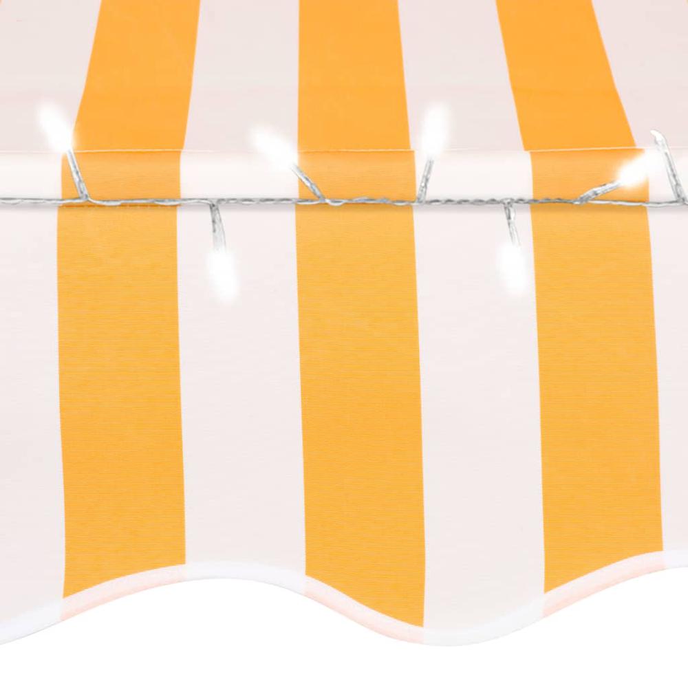 Manual Retractable Awning with LED 78.7" White and Orange. Picture 4