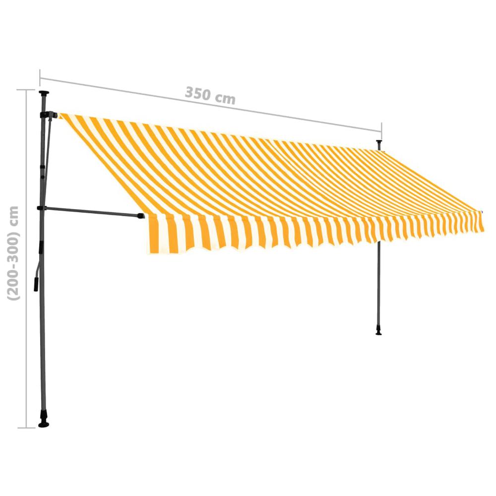 Manual Retractable Awning with LED 137.8" White and Orange. Picture 7