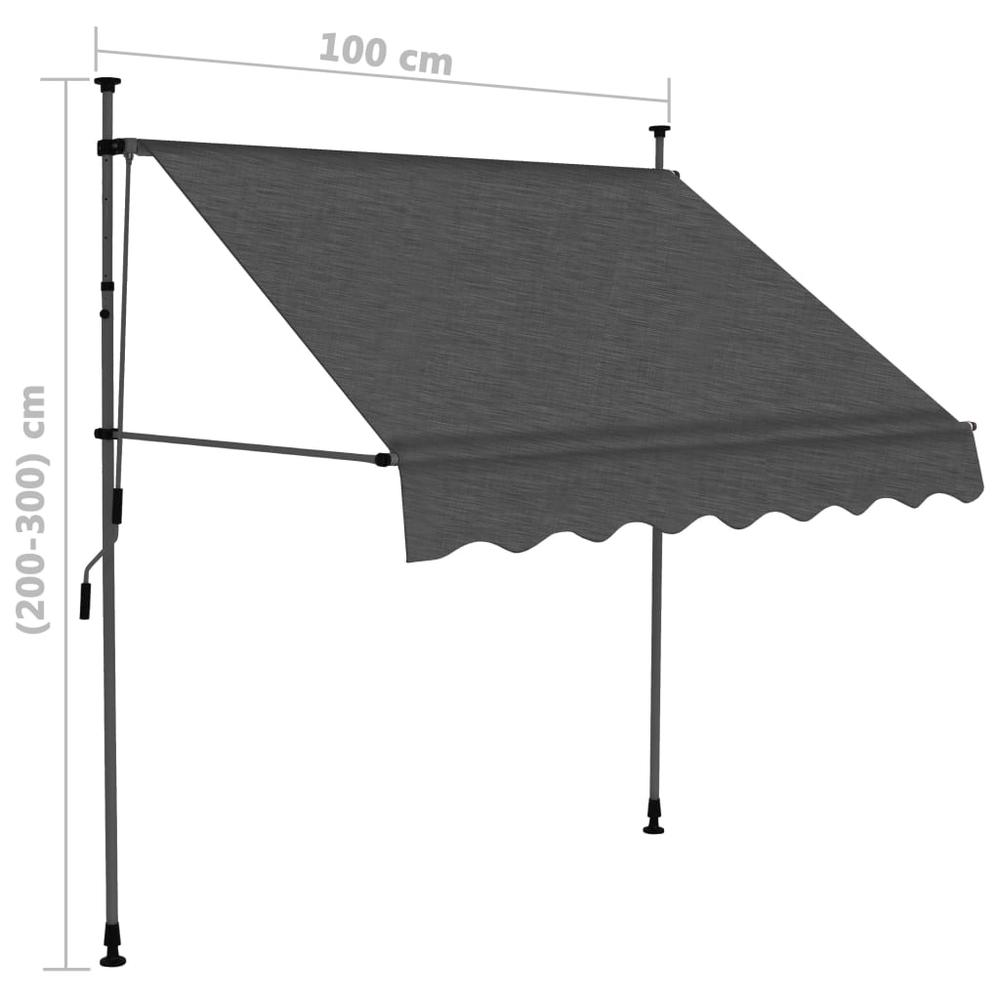 Manual Retractable Awning with LED 39.4" Anthracite. Picture 7