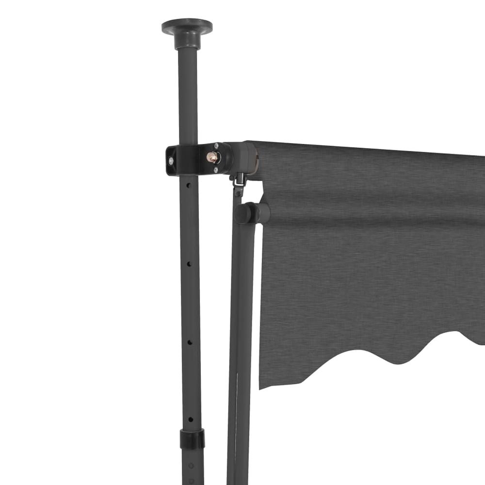 vidaXL Manual Retractable Awning with LED 78.7" Anthracite, 145864. Picture 4