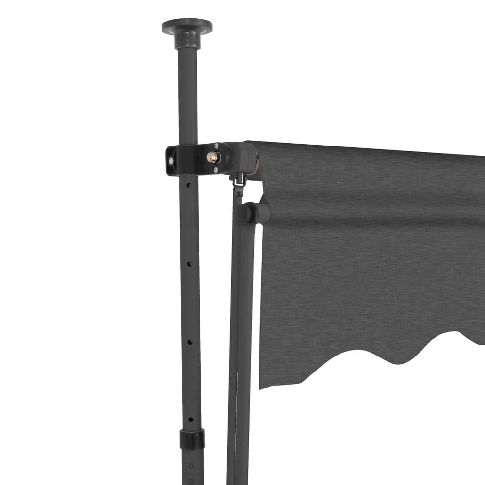 vidaXL Manual Retractable Awning with LED 118.1" Anthracite, 145866. Picture 4