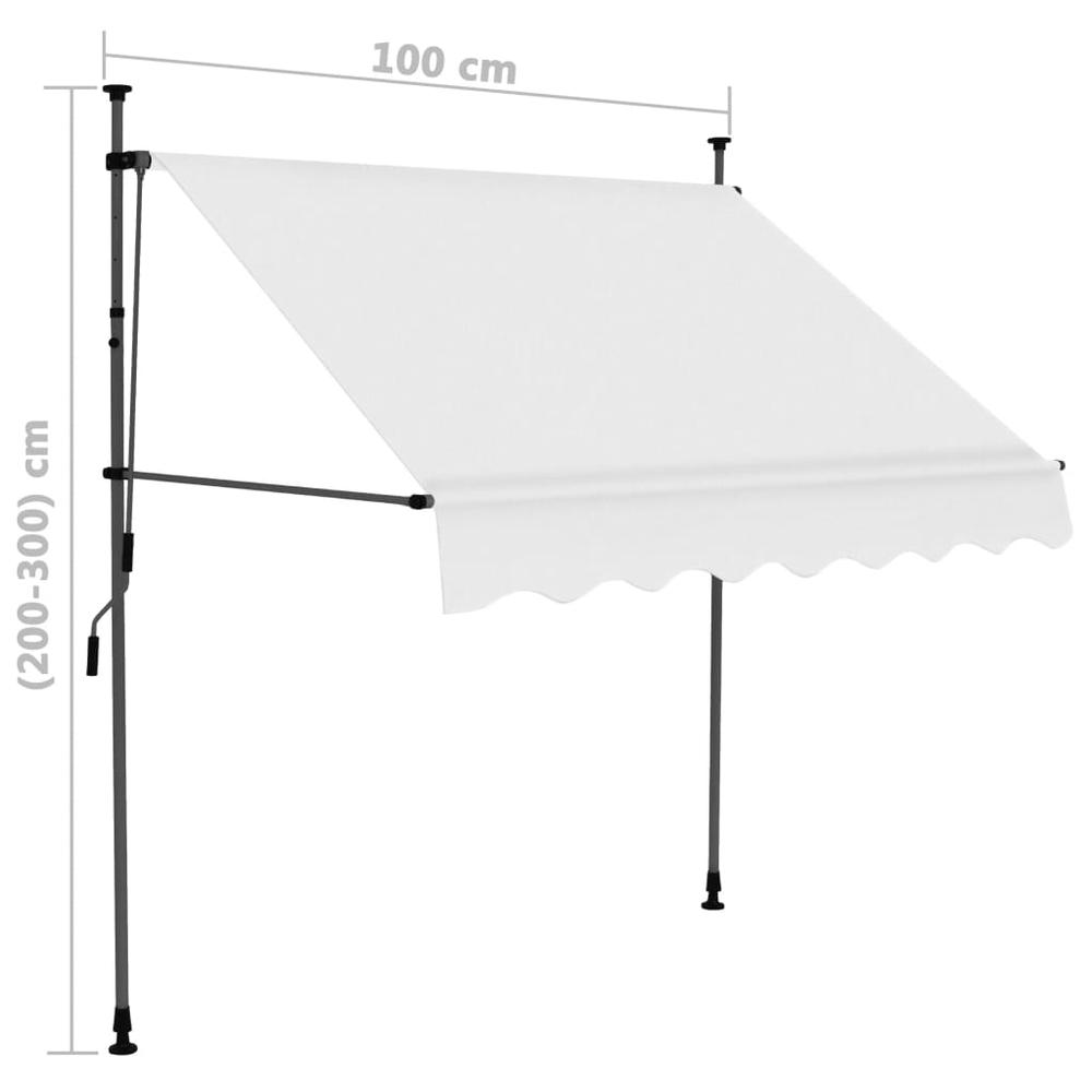 Manual Retractable Awning with LED 39.4" Cream. Picture 7