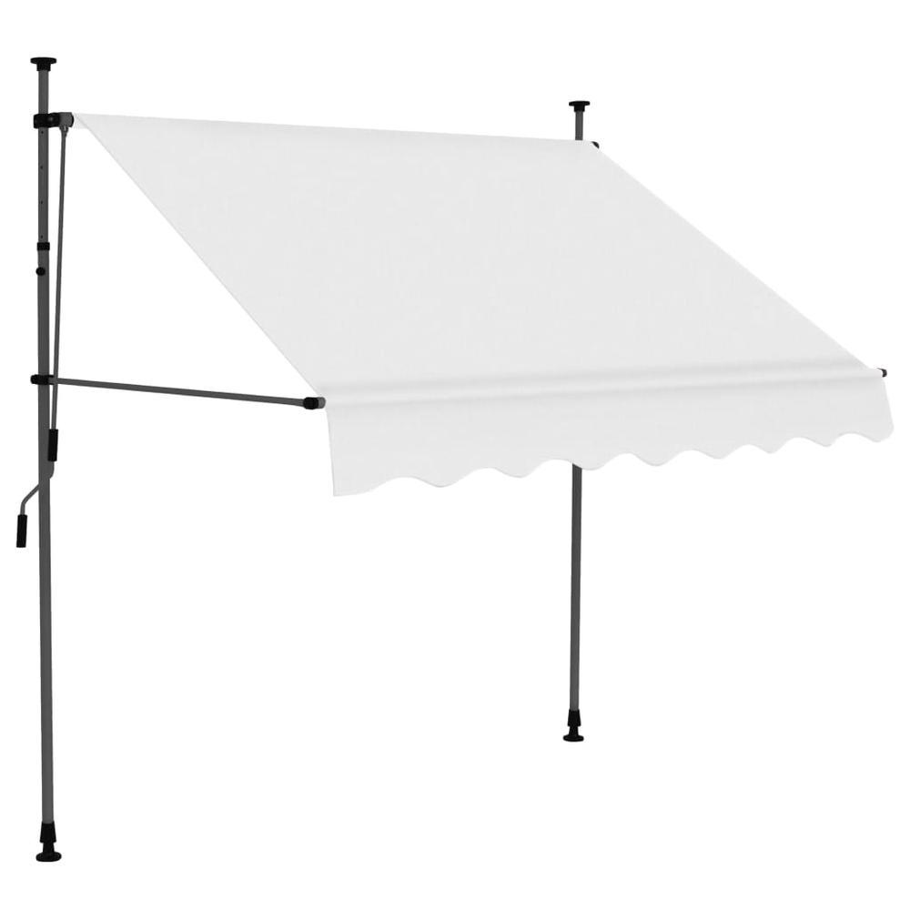 vidaXL Manual Retractable Awning with LED 59.1" Cream, 145870. Picture 2