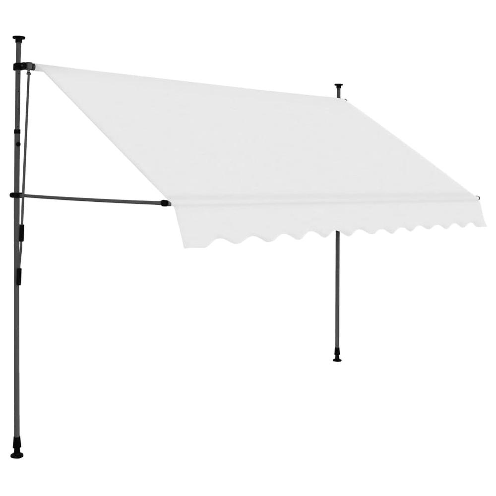 vidaXL Manual Retractable Awning with LED 98.4" Cream, 145872. Picture 2