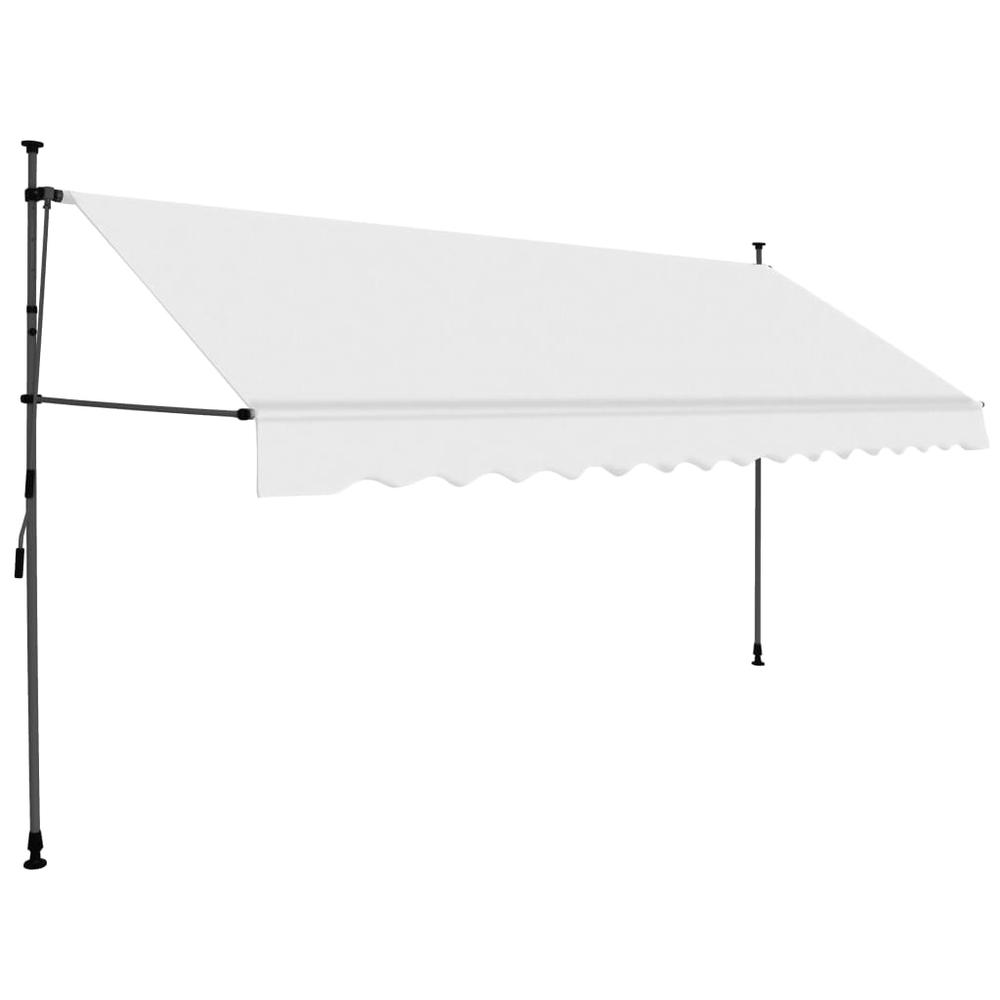 vidaXL Manual Retractable Awning with LED 137.8" Cream, 145874. Picture 2