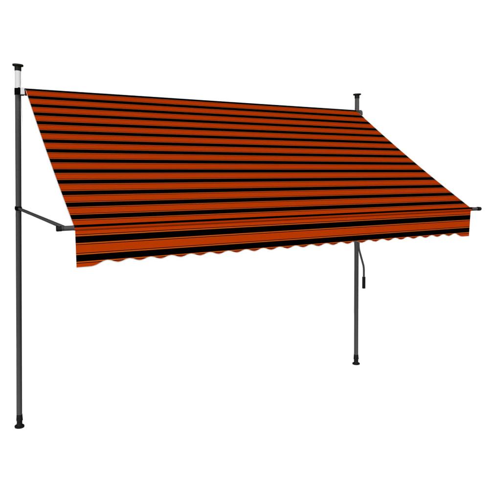 Manual Retractable Awning with LED 98.4" Orange and Brown. Picture 2