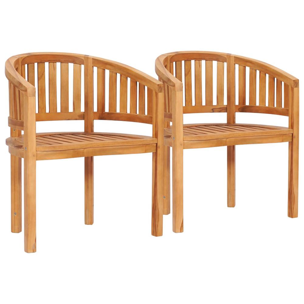 vidaXL Banana Chairs 2 pcs Solid Teak Wood, 48019. Picture 1
