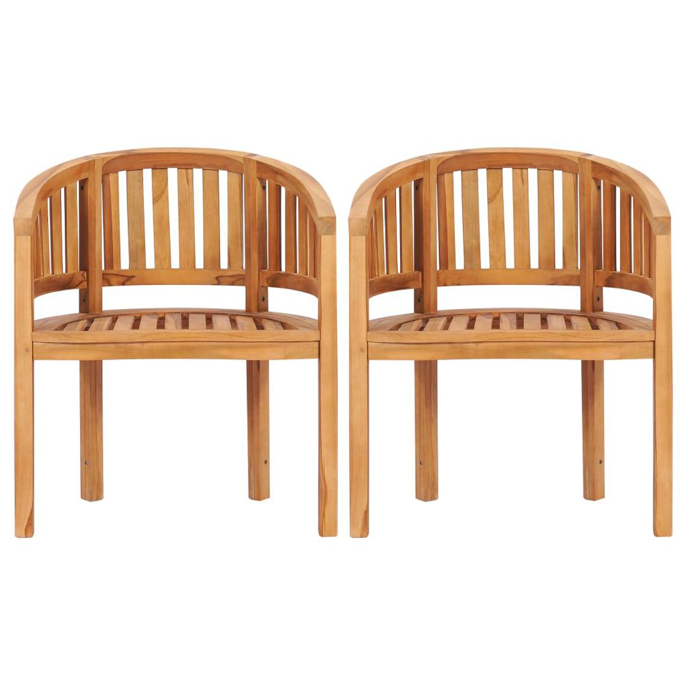 vidaXL Banana Chairs 2 pcs Solid Teak Wood, 48019. Picture 2
