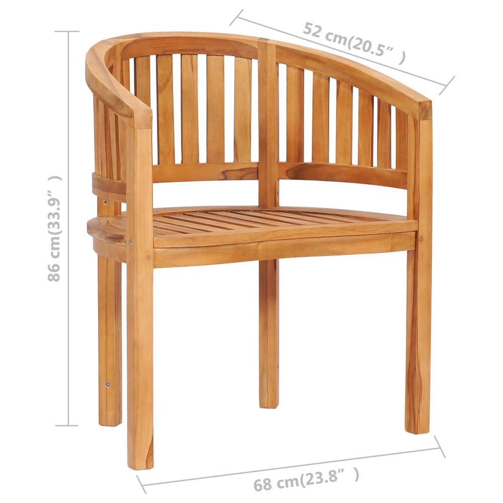 vidaXL Banana Chairs 2 pcs Solid Teak Wood, 48019. Picture 7
