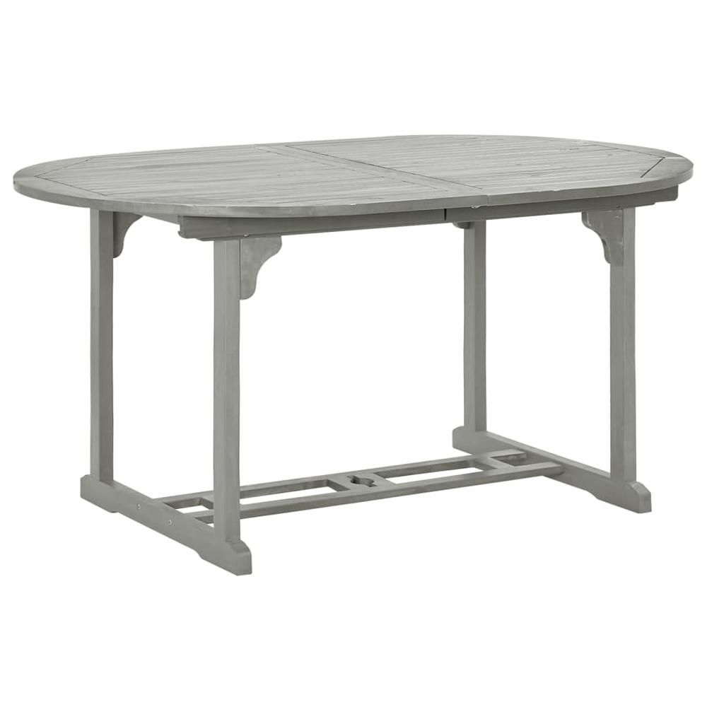 Patio Table Gray 78.7" x 39.4" x 29.5" Solid Acacia Wood. Picture 2