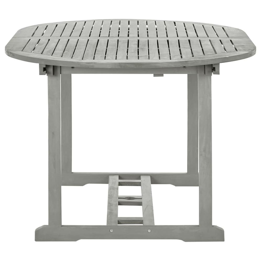 Patio Table Gray 78.7" x 39.4" x 29.5" Solid Acacia Wood. Picture 3