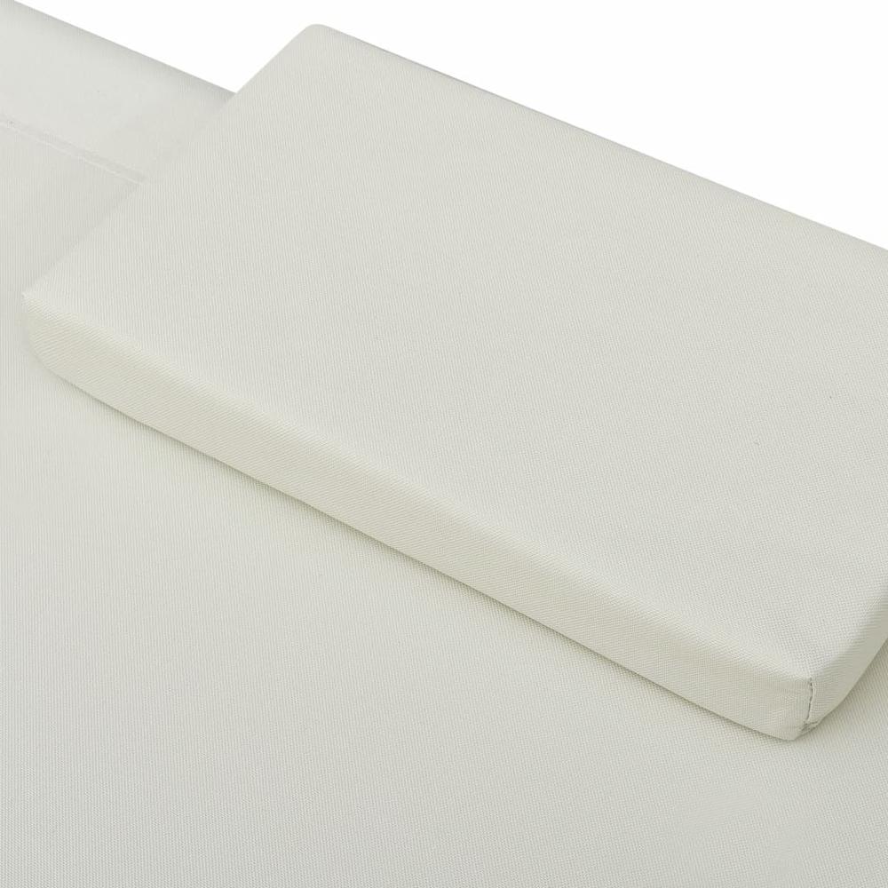 vidaXL Outdoor Lounge Bed Fabric Cream, 48074. Picture 5