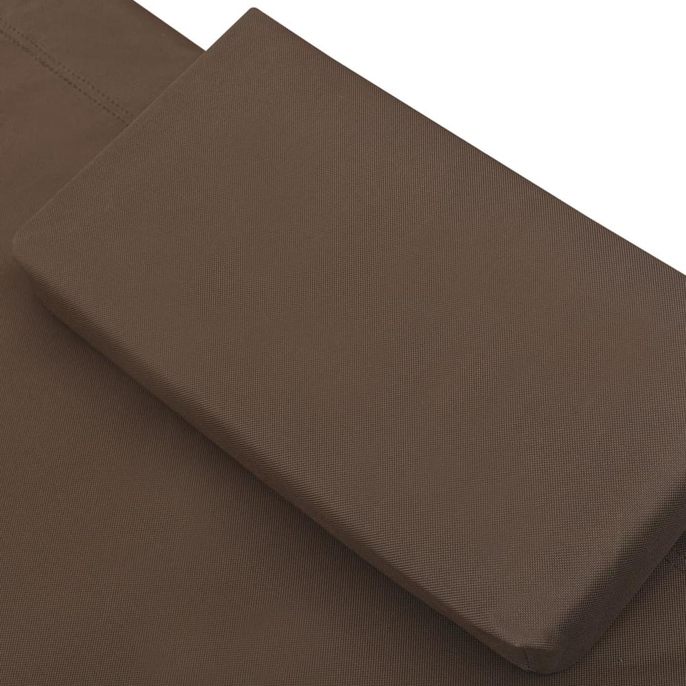 vidaXL Outdoor Lounge Bed Fabric Brown, 48075. Picture 5