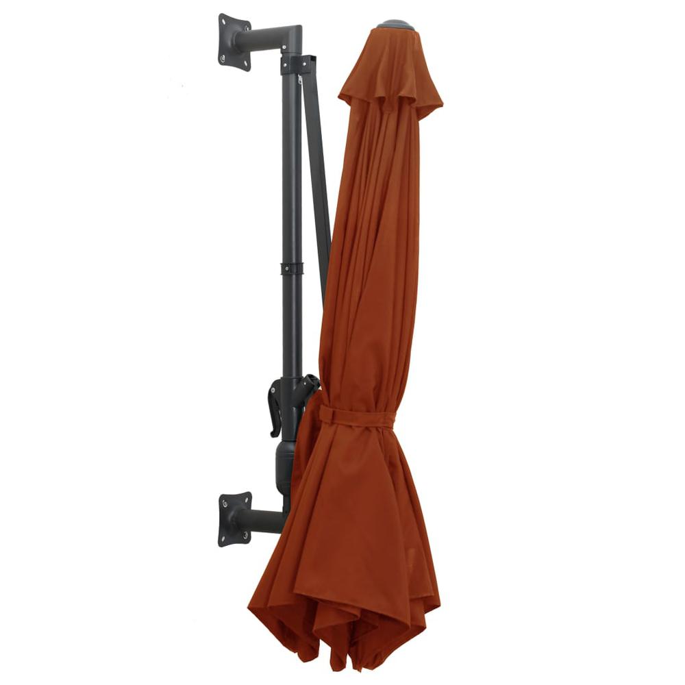 vidaXL Wall-Mounted Parasol with Metal Pole 118.1" Terracotta 7299. Picture 5
