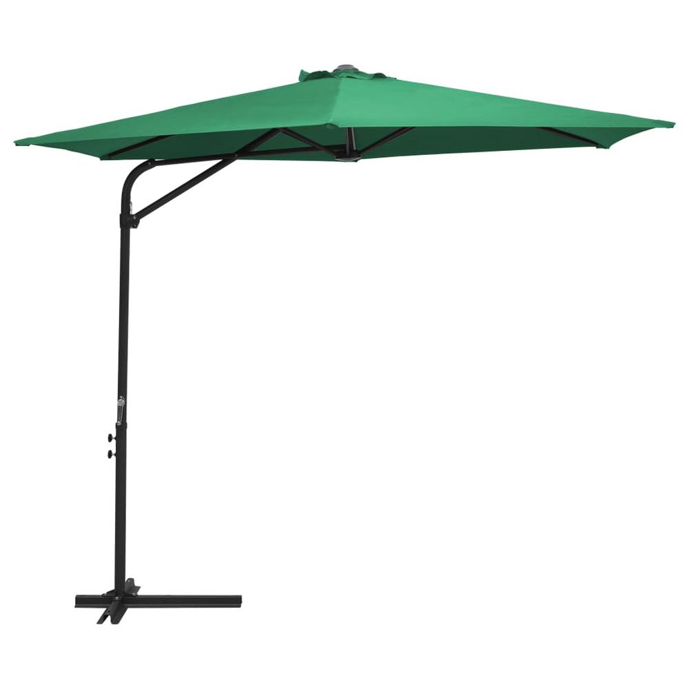 vidaXL Outdoor Parasol with Steel Pole 118.1" Green 7312. Picture 1