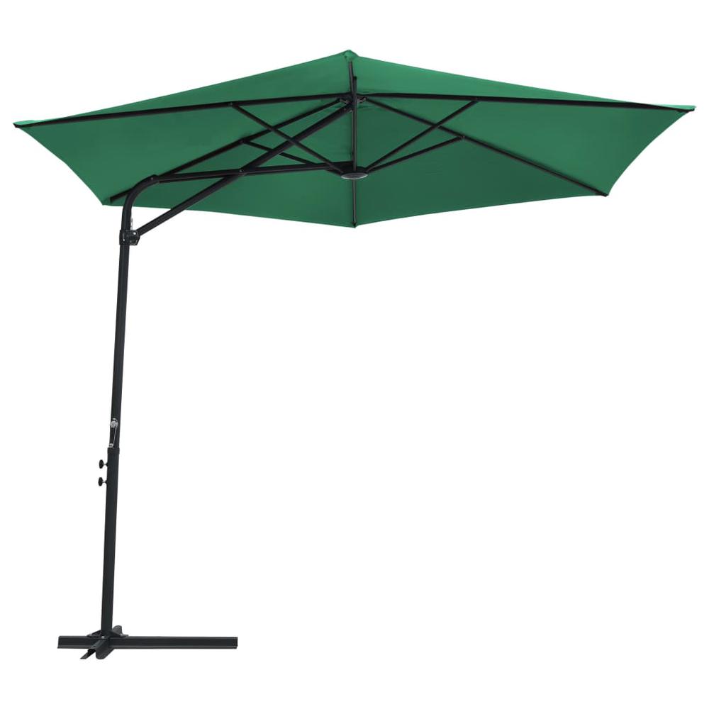 vidaXL Outdoor Parasol with Steel Pole 118.1" Green 7312. Picture 3