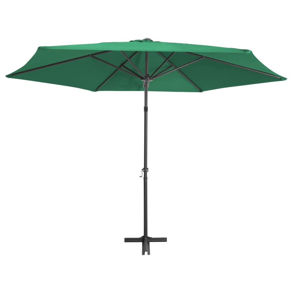 vidaXL Outdoor Parasol with Steel Pole 118.1" Green 7312. Picture 4