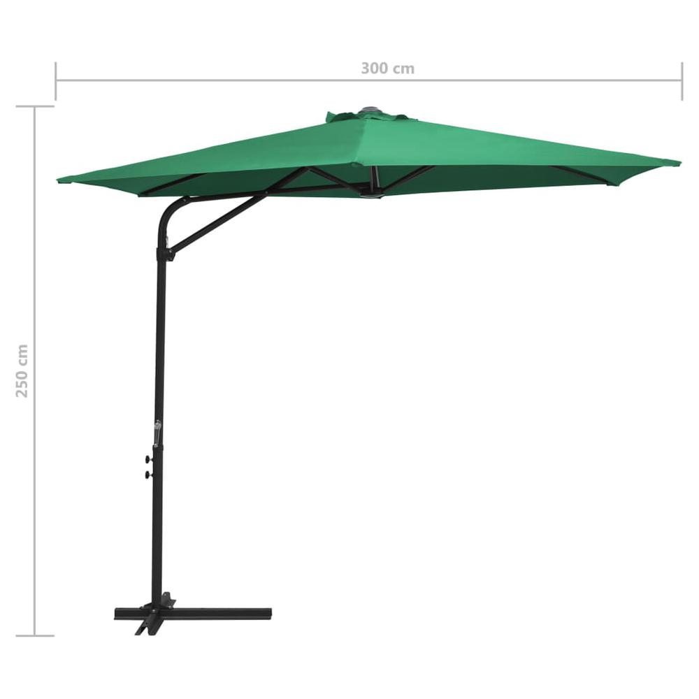 vidaXL Outdoor Parasol with Steel Pole 118.1" Green 7312. Picture 7