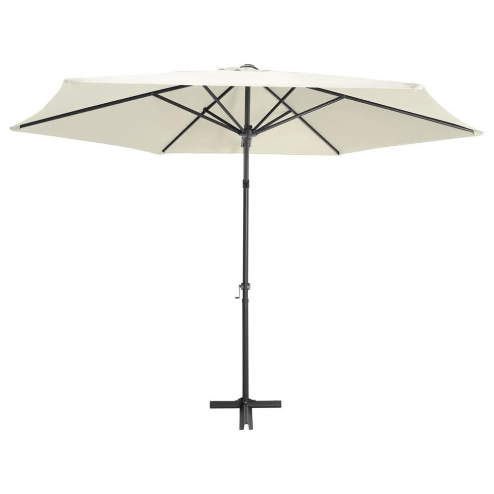 vidaXL Outdoor Parasol with Steel Pole 118.1" Sand White 7313. Picture 3