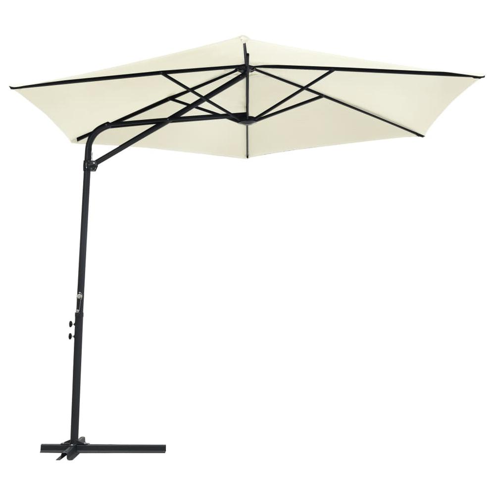 vidaXL Outdoor Parasol with Steel Pole 118.1" Sand White 7313. Picture 4