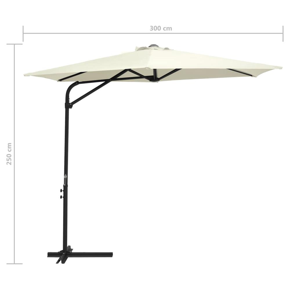 vidaXL Outdoor Parasol with Steel Pole 118.1" Sand White 7313. Picture 7