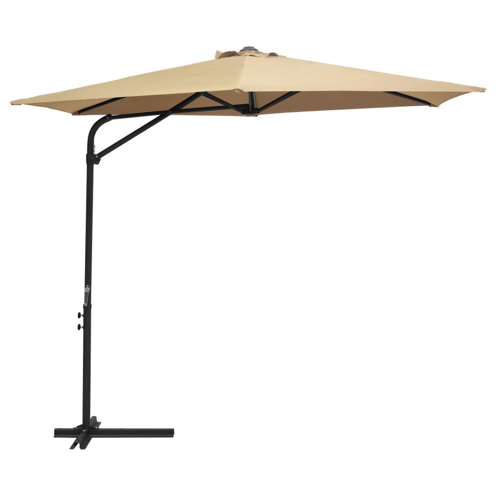 vidaXL Outdoor Parasol with Steel Pole 118.1" Taupe 7315. Picture 1