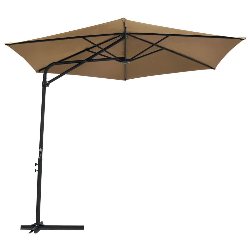 vidaXL Outdoor Parasol with Steel Pole 118.1" Taupe 7315. Picture 3
