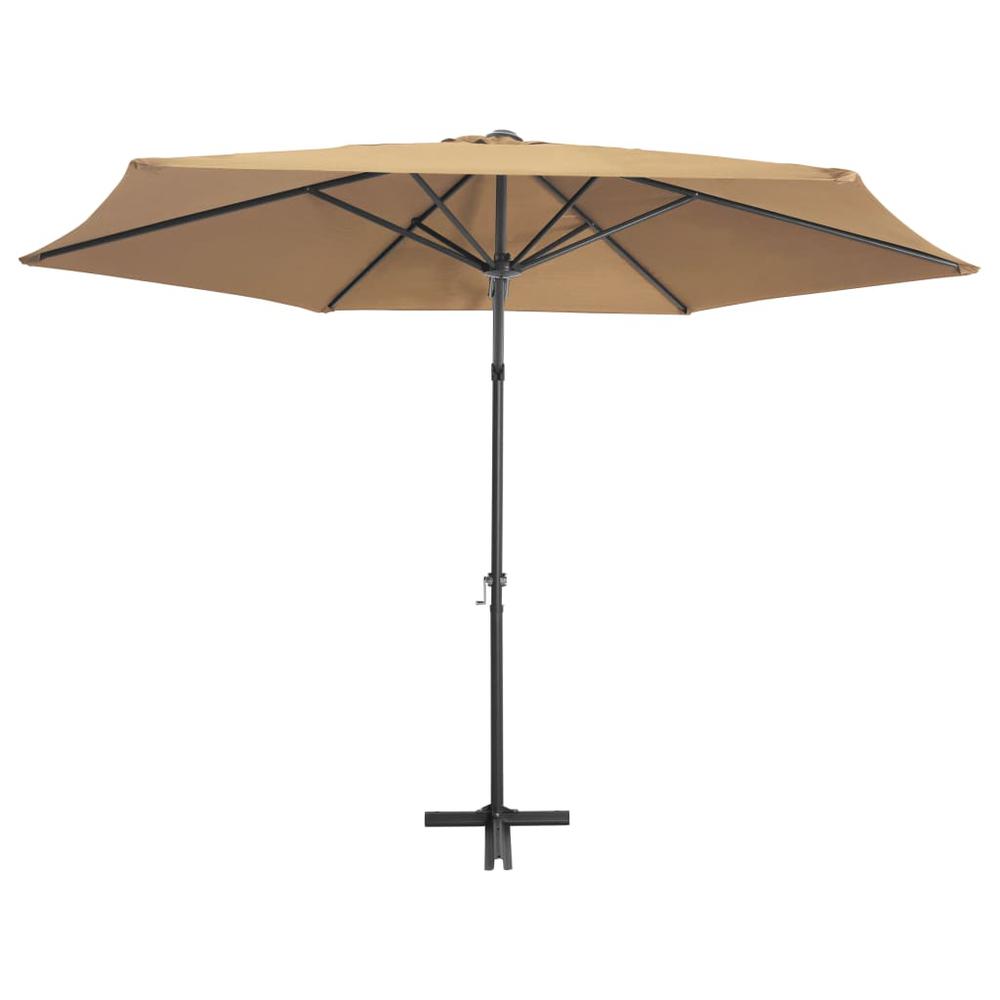 vidaXL Outdoor Parasol with Steel Pole 118.1" Taupe 7315. Picture 4