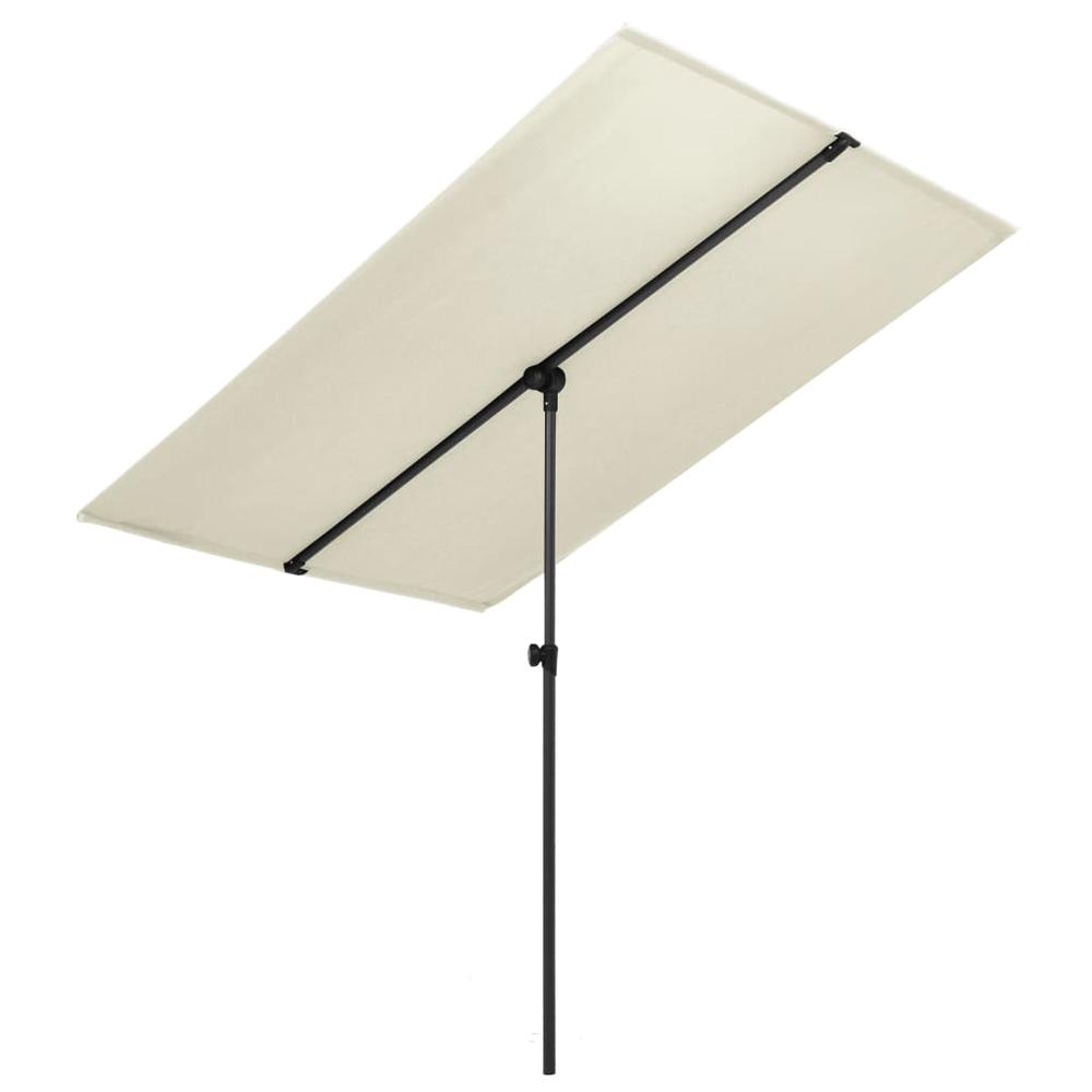 vidaXL Outdoor Parasol with Aluminum Pole 70.9"x51.2" Sand White 7329. Picture 1
