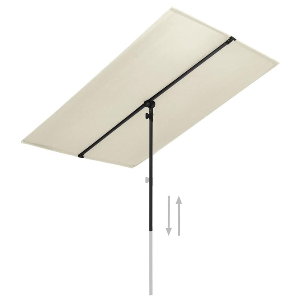 vidaXL Outdoor Parasol with Aluminum Pole 70.9"x51.2" Sand White 7329. Picture 2
