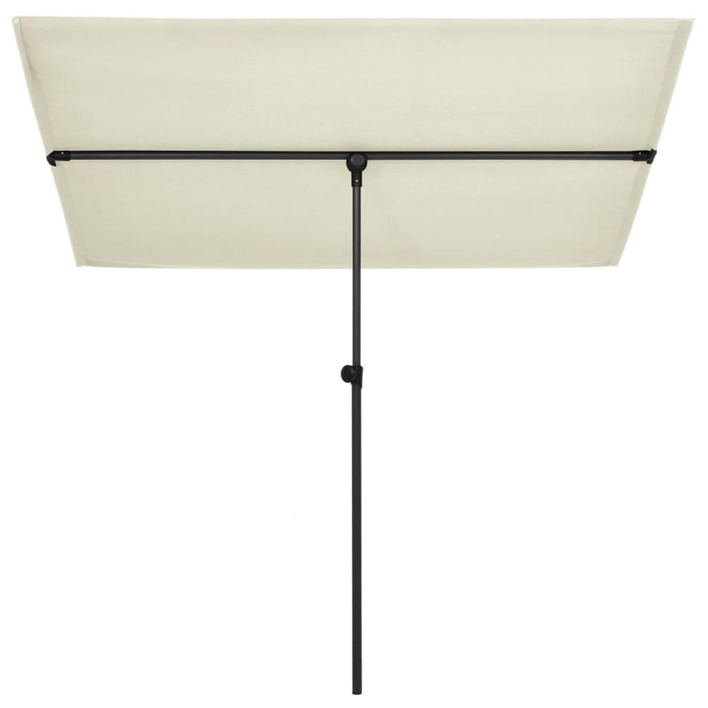vidaXL Outdoor Parasol with Aluminum Pole 70.9"x51.2" Sand White 7329. Picture 3