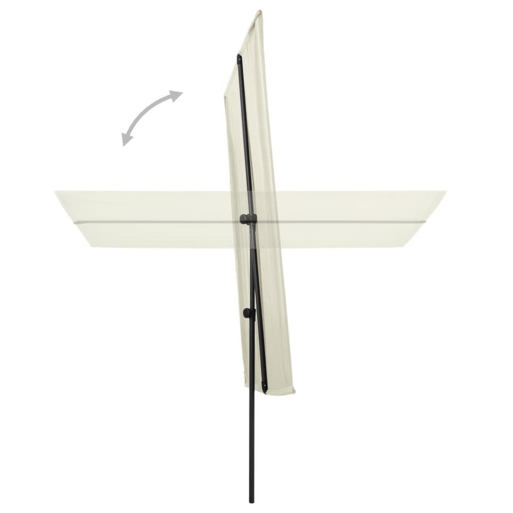 vidaXL Outdoor Parasol with Aluminum Pole 70.9"x51.2" Sand White 7329. Picture 5