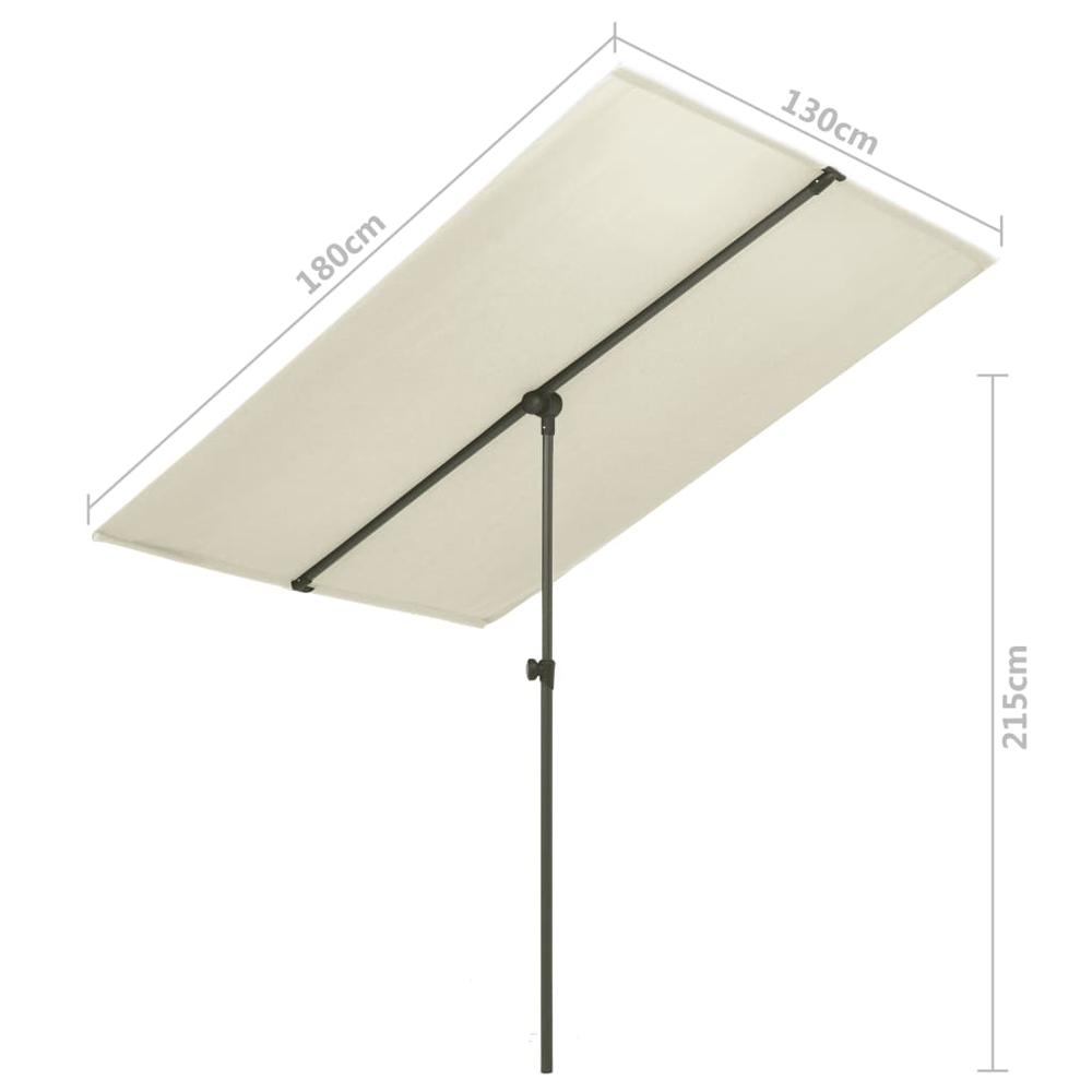 vidaXL Outdoor Parasol with Aluminum Pole 70.9"x51.2" Sand White 7329. Picture 7