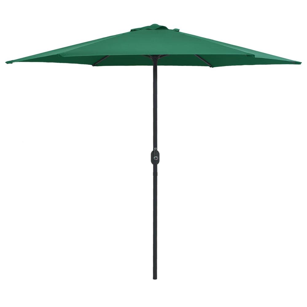 vidaXL Outdoor Parasol with Aluminum Pole 106.3"x96.9" Green 7344. Picture 1