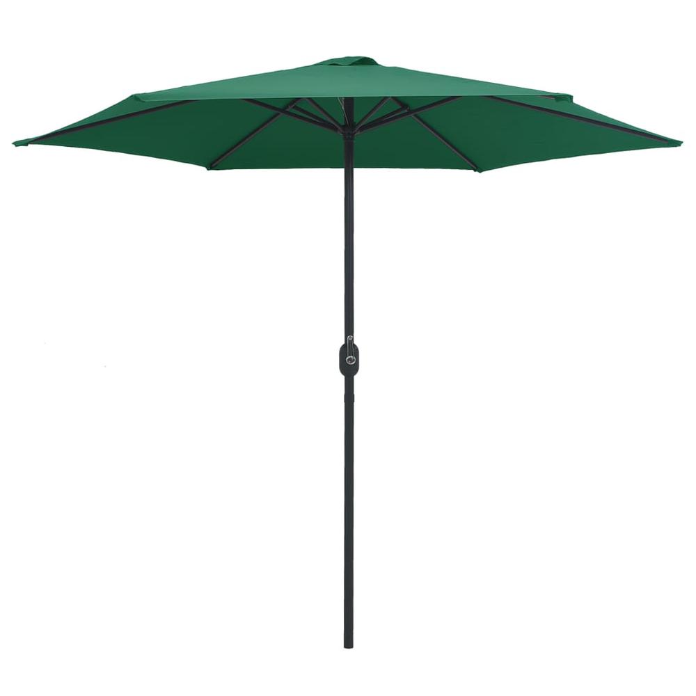 vidaXL Outdoor Parasol with Aluminum Pole 106.3"x96.9" Green 7344. Picture 3