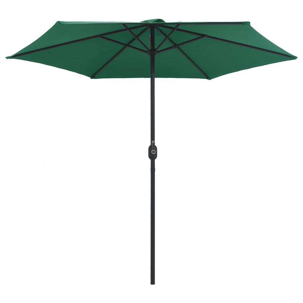 vidaXL Outdoor Parasol with Aluminum Pole 106.3"x96.9" Green 7344. Picture 4