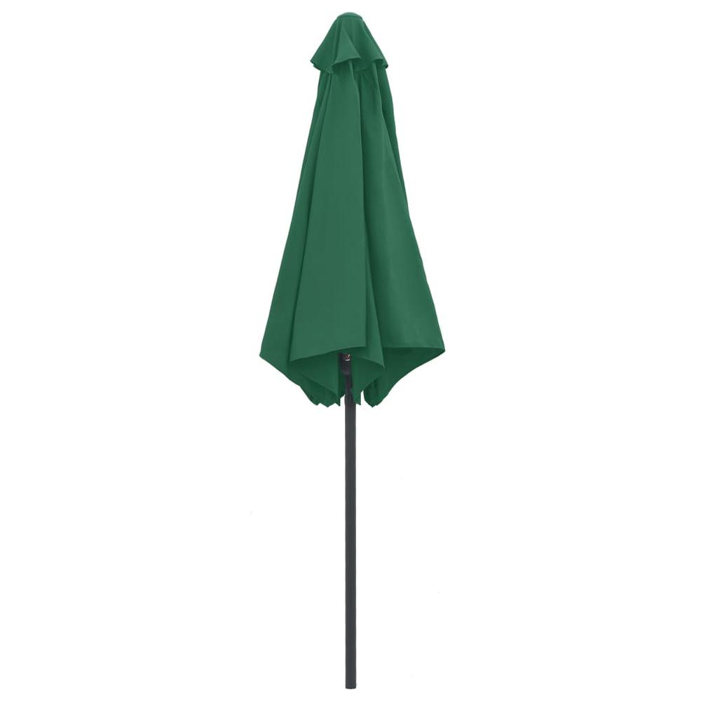 vidaXL Outdoor Parasol with Aluminum Pole 106.3"x96.9" Green 7344. Picture 5